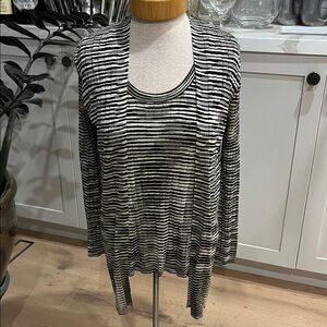 Missoni Black and Gold Striped Sweater Set w sleeveless & Long Sleeve Cardigan